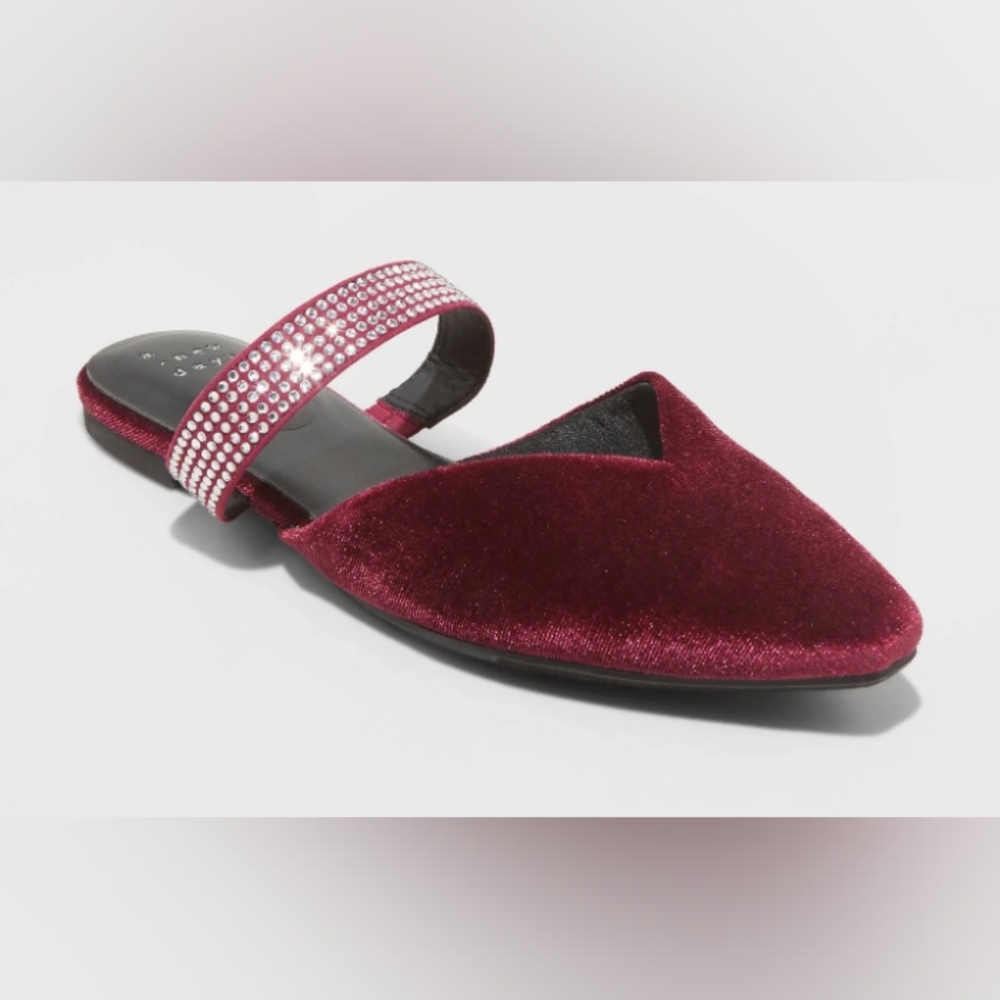 Burgundy Maxine NWT Slip On Velvet Shoes